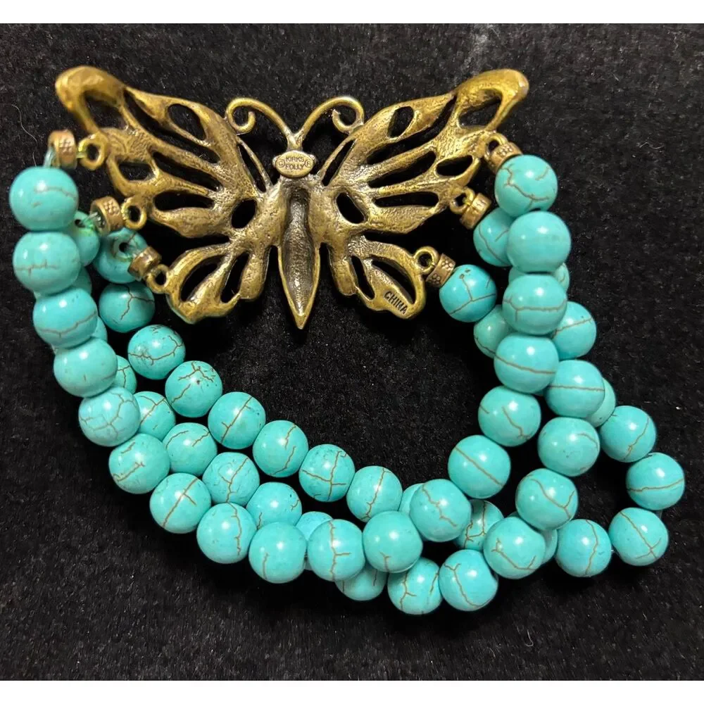 Rare Kirks Folly Turquoise Butterfly Statement 8